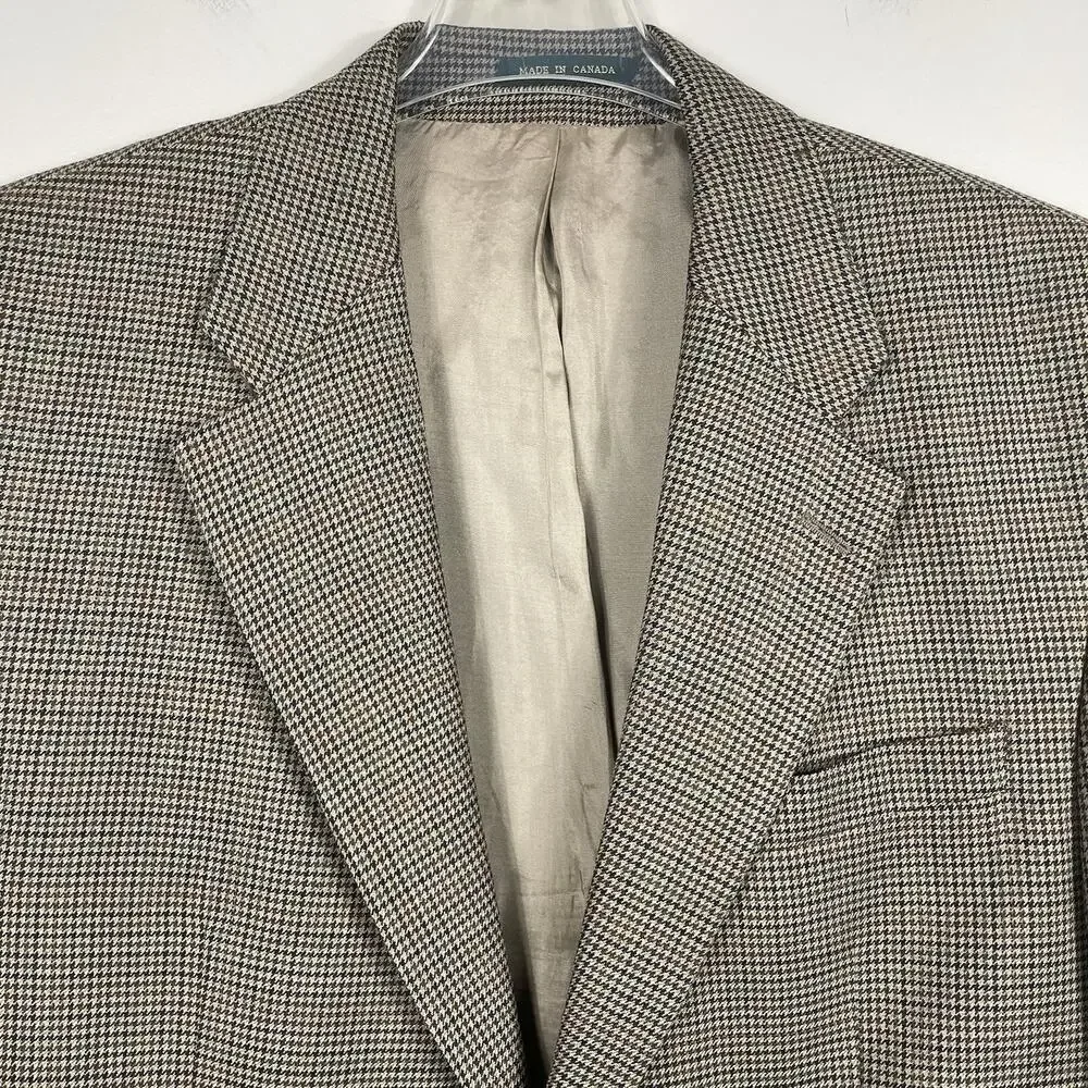Lauren Ralph Lauren Blazer Sport Coat Jacket Men’s 42R Brown Wool Houndstooth